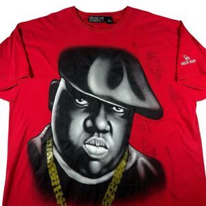 Vintage Biggie Smalls Brooklyn Mint Rap Tee Notorious BIG Men's 4XL Red Y2K